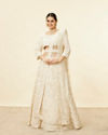 Daisy Cream Floral Embroidered Sequinned Lehenga image number 0